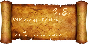 Várkonyi Ervina névjegykártya